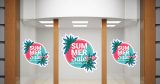 Αυτοκόλλητα καταστημάτων - Αυτοκόλλητο "SUMMER SALE" με Φλαμίνγκο και Τροπικά Φύλλα – Το Καλοκαίρι Ήρθε! 🌺🦩 — εικόνα 2 από 4
