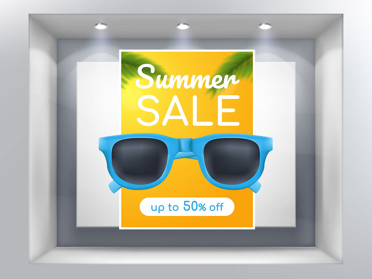 Αυτοκόλλητα καταστημάτων - Αυτοκόλλητο "Summer Sale" – Καλοκαίρι και Στυλ Χέρι-Χέρι! 🕶️🌞 — εικόνα 1 από 4