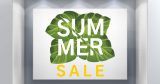 Αυτοκόλλητα καταστημάτων - Αυτοκόλλητο "SUMMER SALE" με Τροπικά Φύλλα – Φέρτε το Καλοκαίρι στη Βιτρίνα σας! 🌿☀️ — εικόνα 2 από 4