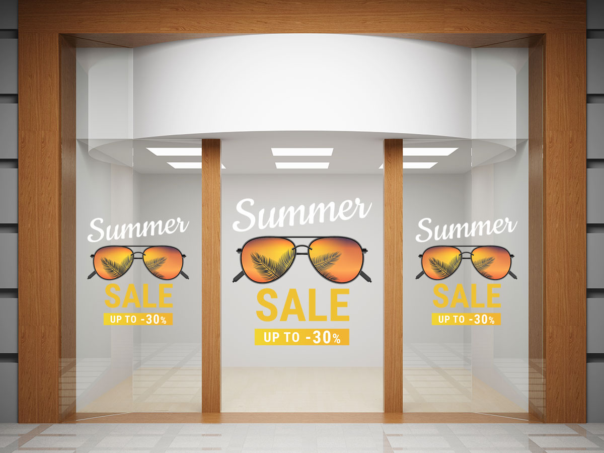 Αυτοκόλλητα καταστημάτων - Αυτοκόλλητο "Summer Sale" – Καλοκαίρι με Στυλ στη Βιτρίνα σου! 🕶️🌴 — εικόνα 2 από 4