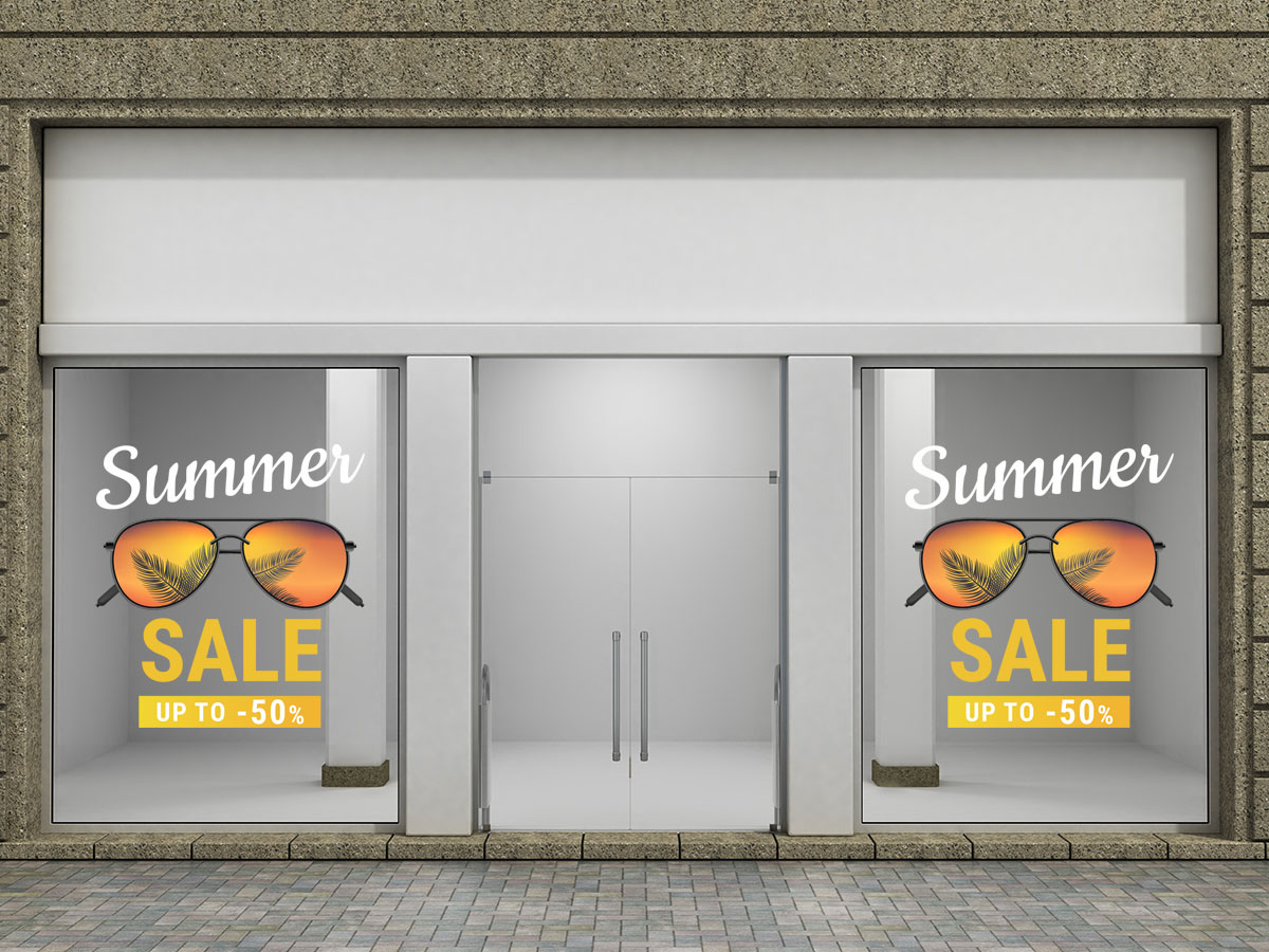 Αυτοκόλλητα καταστημάτων - Αυτοκόλλητο "Summer Sale" – Καλοκαίρι με Στυλ στη Βιτρίνα σου! 🕶️🌴 — εικόνα 3 από 4