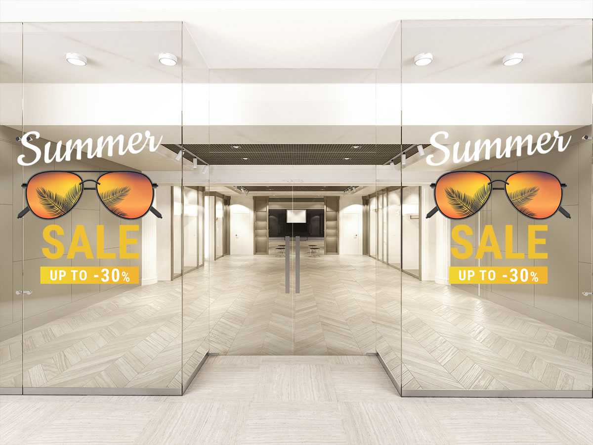 Αυτοκόλλητα καταστημάτων - Αυτοκόλλητο "Summer Sale" – Καλοκαίρι με Στυλ στη Βιτρίνα σου! 🕶️🌴 — εικόνα 4 από 4