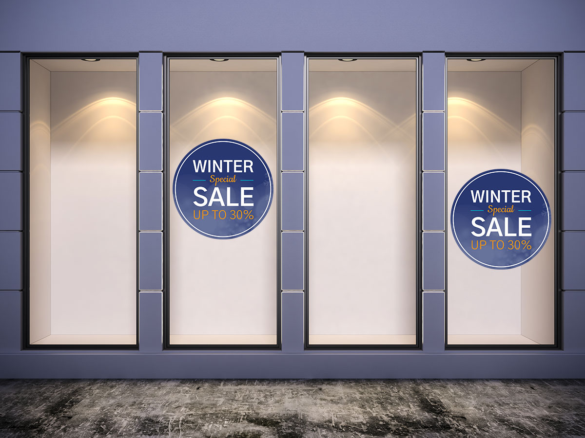Αυτοκόλλητα καταστημάτων - Winter Sale - Special σε μπλε κύκλο — εικόνα 2 από 4