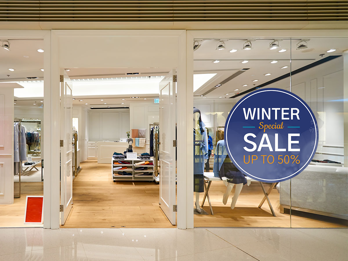 Αυτοκόλλητα καταστημάτων - Winter Sale - Special σε μπλε κύκλο — εικόνα 3 από 4