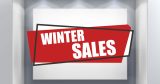 Αυτοκόλλητα καταστημάτων - WINTER SALES σε διπλά ασύμμετρα πλαίσια — εικόνα 1 από 4