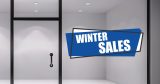 Αυτοκόλλητα καταστημάτων - WINTER SALES σε διπλά ασύμμετρα πλαίσια — εικόνα 3 από 4