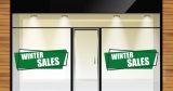 Αυτοκόλλητα καταστημάτων - WINTER SALES σε διπλά ασύμμετρα πλαίσια — εικόνα 2 από 4