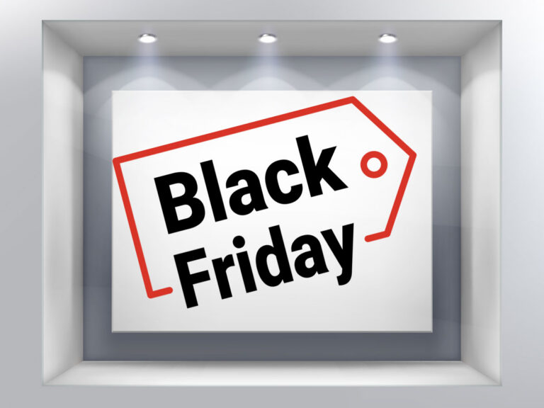 Black Friday - Black Friday Δίχρωμη Ετικέτα – Αυτοκόλλητο Βιτρίνας — εικόνα 1 από 4