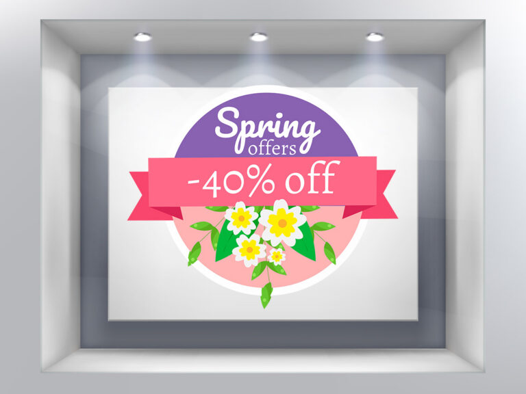 Αυτοκόλλητα καταστημάτων - "Spring Offers" για Δεκαήμερο Προσφορών 🌸 – Αυτοκόλλητο Βιτρίνας — εικόνα 1 από 6