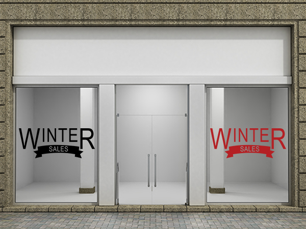 Αυτοκόλλητα καταστημάτων - Winter Sales με κορδέλα — εικόνα 2 από 6