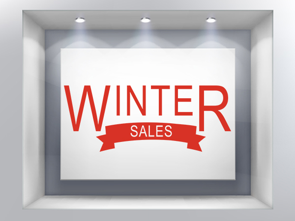 Αυτοκόλλητα καταστημάτων - Winter Sales με κορδέλα — εικόνα 1 από 6
