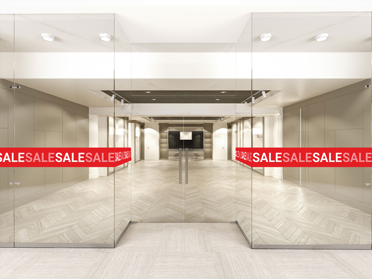 Αυτοκόλλητα καταστημάτων - Μπορντούρα SALE — εικόνα 1 από 4