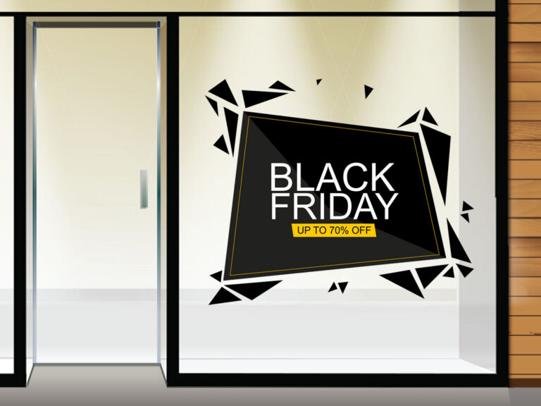 Black Friday - Black Friday Πολύγωνο με Τρίγωνα – Αυτοκόλλητο Βιτρίνας — εικόνα 1 από 4