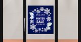 Αυτοκόλλητα καταστημάτων - Winter Sale - Μπλε φόντο και χιονονιφάδες — εικόνα 1 από 4