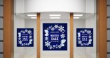 Αυτοκόλλητα καταστημάτων - Winter Sale - Μπλε φόντο και χιονονιφάδες — εικόνα 2 από 4