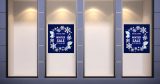 Αυτοκόλλητα καταστημάτων - Winter Sale - Μπλε φόντο και χιονονιφάδες — εικόνα 3 από 4