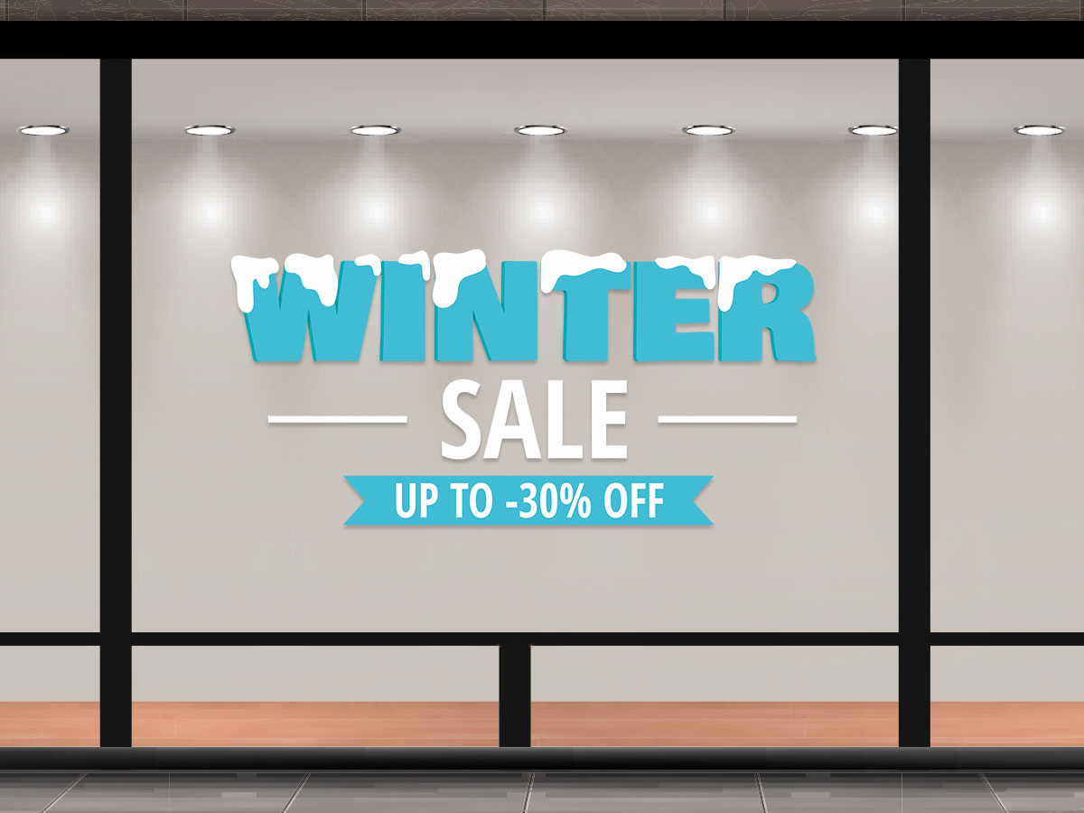 Αυτοκόλλητα καταστημάτων - Winter Sale - Με χιόνι (Διχρωμία) — εικόνα 3 από 4
