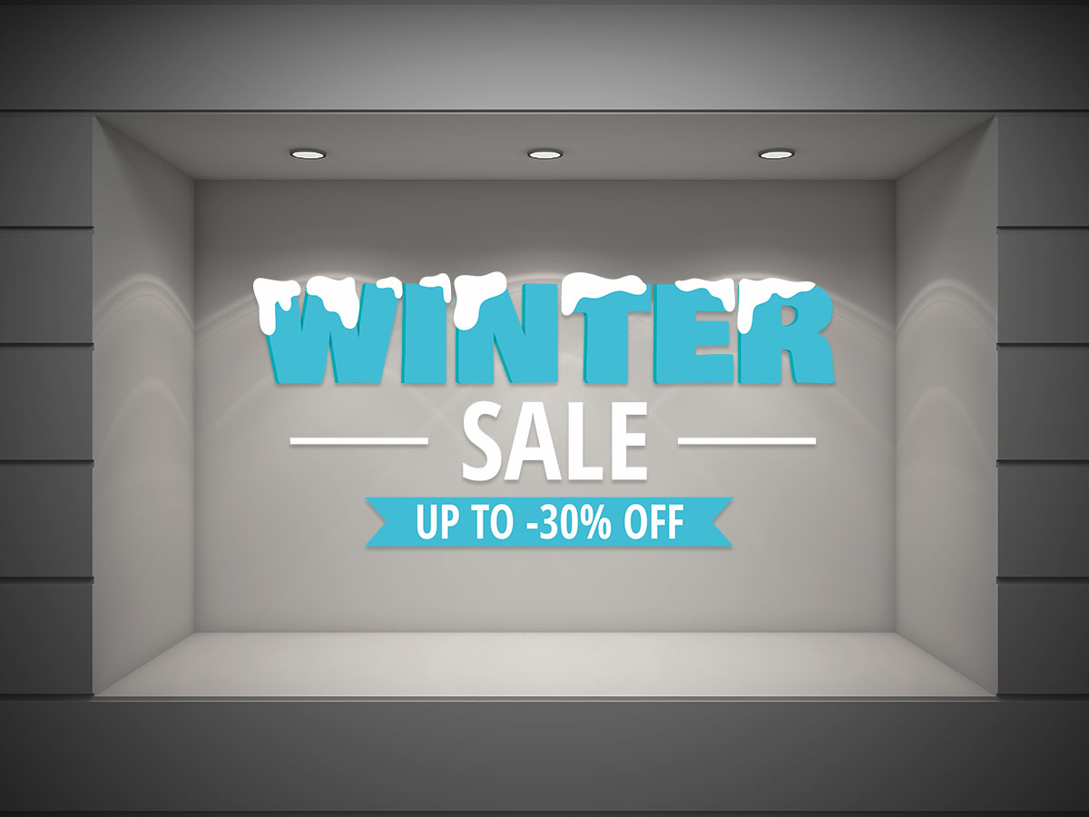 Αυτοκόλλητα καταστημάτων - Winter Sale - Με χιόνι (Διχρωμία) — εικόνα 4 από 4