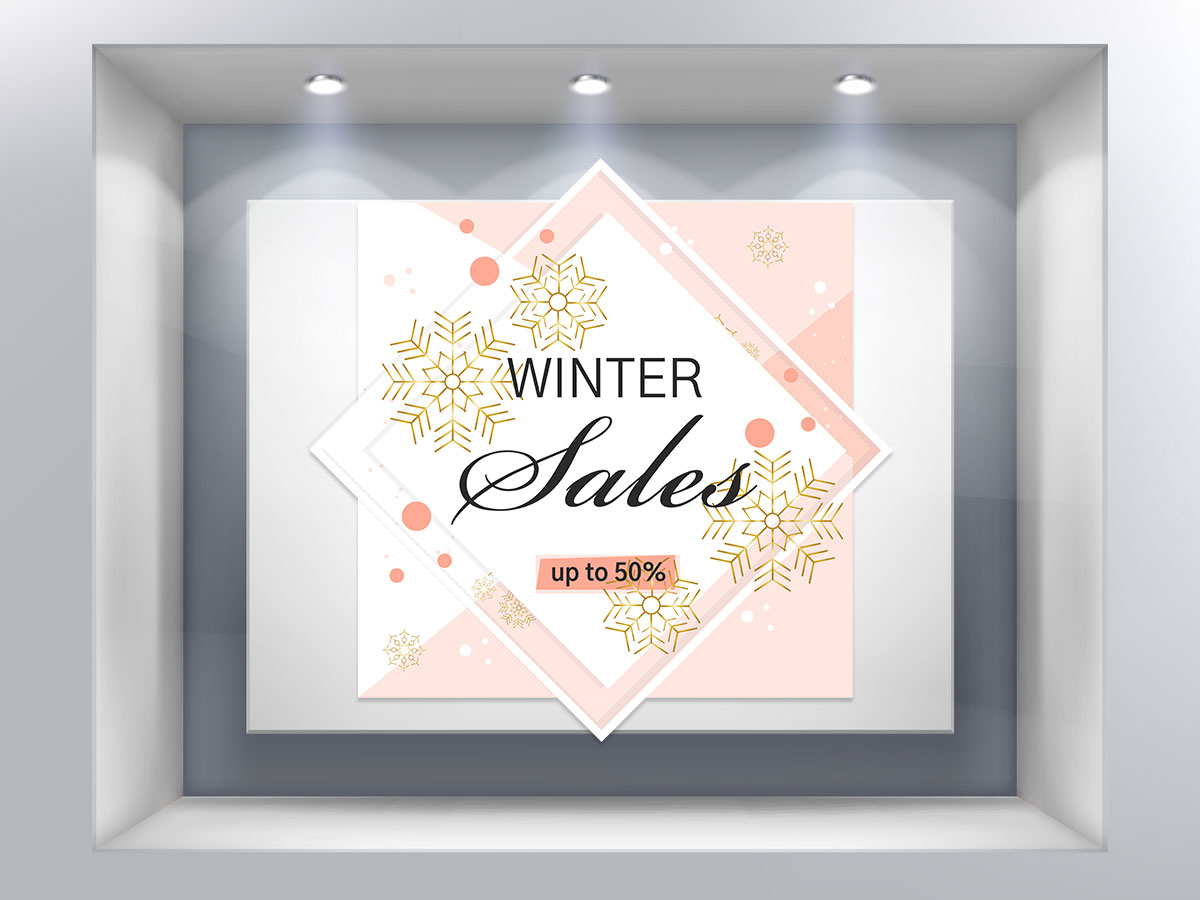 Αυτοκόλλητα καταστημάτων - Winter Sales - Καλλιγραφικό σχέδιο — εικόνα 1 από 4