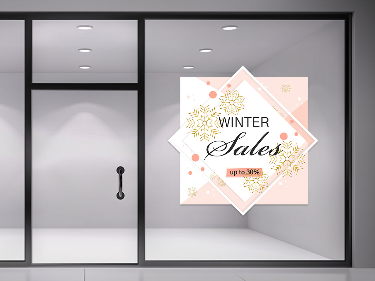 Αυτοκόλλητα καταστημάτων - Winter Sales - Καλλιγραφικό σχέδιο — εικόνα 3 από 4