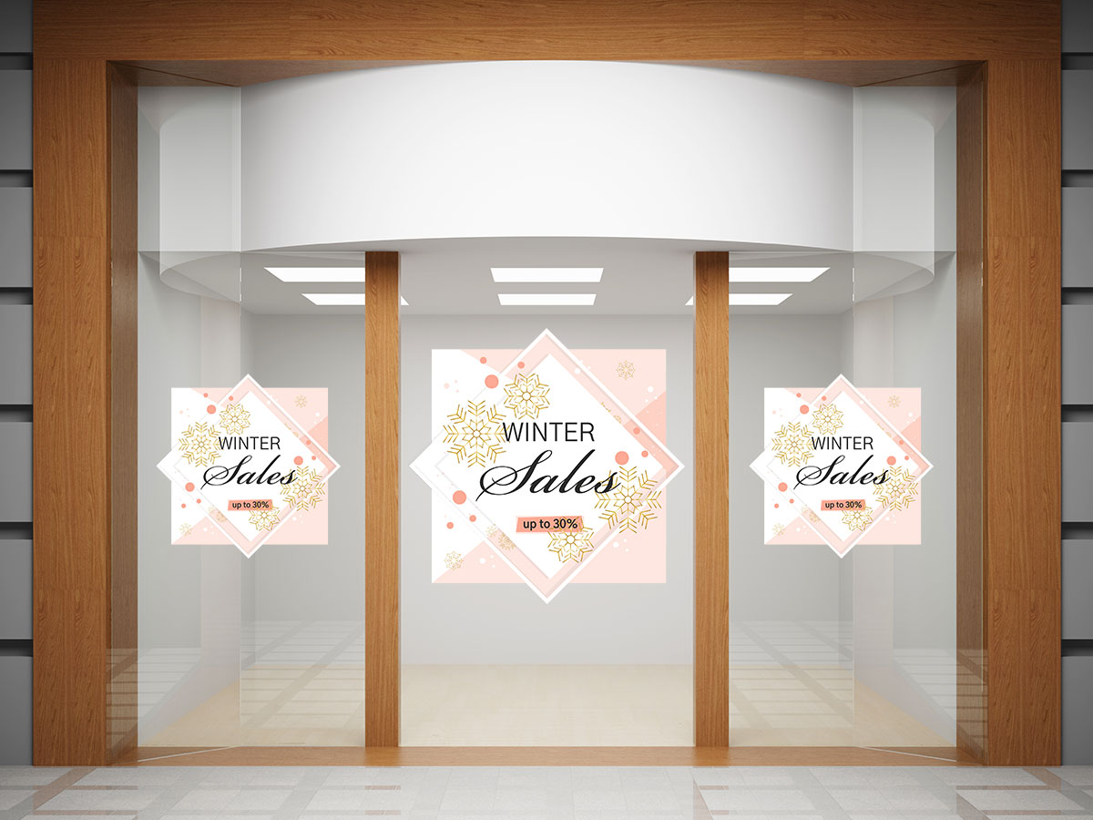 Αυτοκόλλητα καταστημάτων - Winter Sales - Καλλιγραφικό σχέδιο — εικόνα 4 από 4
