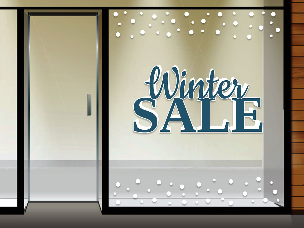 Αυτοκόλλητα καταστημάτων - Winter SALE με χιόνι και 160 χιονόμπαλες — εικόνα 3 από 4