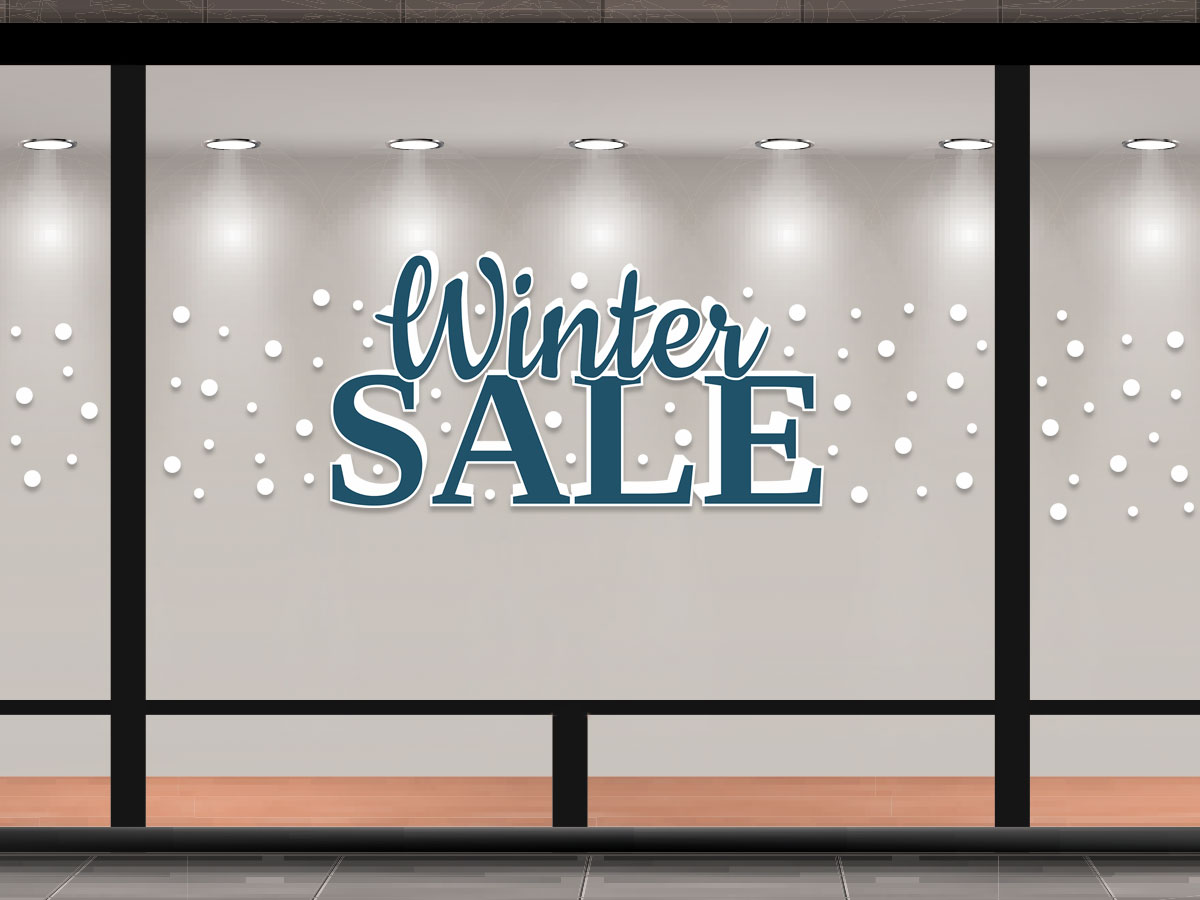 Αυτοκόλλητα καταστημάτων - Winter SALE με χιόνι και 160 χιονόμπαλες — εικόνα 2 από 4