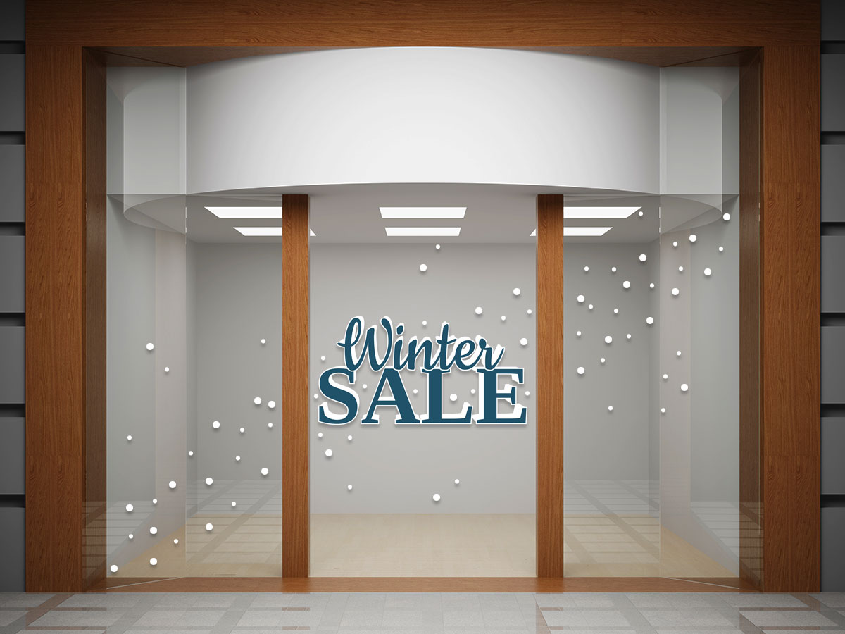 Αυτοκόλλητα καταστημάτων - Winter SALE με χιόνι και 160 χιονόμπαλες — εικόνα 4 από 4