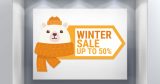 Αυτοκόλλητα καταστημάτων - WINTER SALE με αρκουδάκι — εικόνα 1 από 4