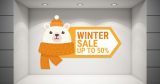 Αυτοκόλλητα καταστημάτων - WINTER SALE με αρκουδάκι — εικόνα 2 από 4