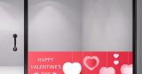 Αυτοκόλλητα καταστημάτων - Happy Valentine's Day - Πλαίσιο με ροζ καρδιές — εικόνα 1 από 4