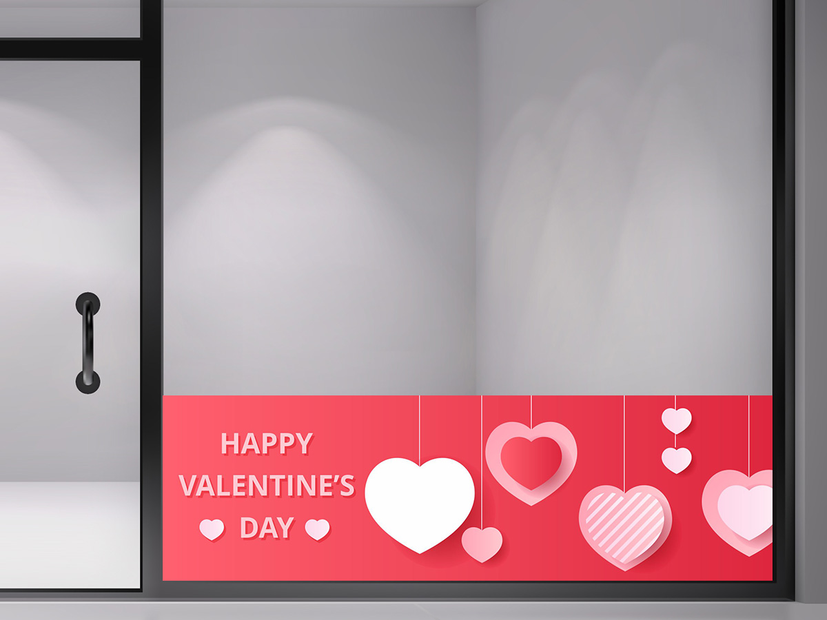 Αγίου Βαλεντίνου - Happy Valentine's Day - Πλαίσιο με ροζ καρδιές — εικόνα 1 από 4