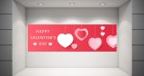 Αυτοκόλλητα καταστημάτων - Happy Valentine's Day - Πλαίσιο με ροζ καρδιές — εικόνα 3 από 4