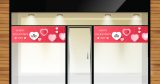 Αυτοκόλλητα καταστημάτων - Happy Valentine's Day - Πλαίσιο με ροζ καρδιές — εικόνα 4 από 4