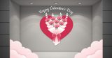 Αυτοκόλλητα καταστημάτων - Happy Valentine's Day - Καρδιά με Ανθοδέσμη και σύννεφα — εικόνα 2 από 4