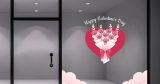 Αυτοκόλλητα καταστημάτων - Happy Valentine's Day - Καρδιά με Ανθοδέσμη και σύννεφα — εικόνα 4 από 4