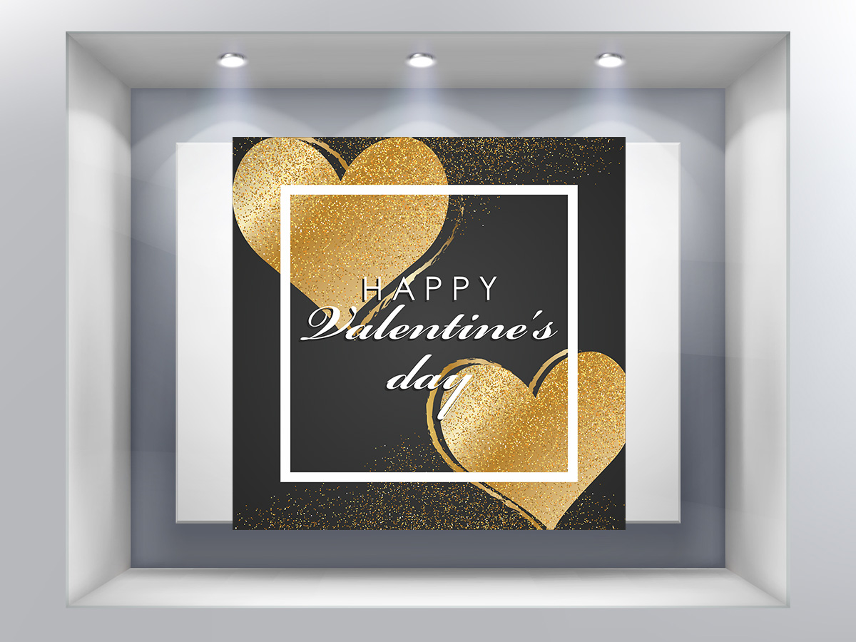 Αγίου Βαλεντίνου - Happy Valentine's Day - Μαύρο πλαίσιο με καρδιές — εικόνα 4 από 4