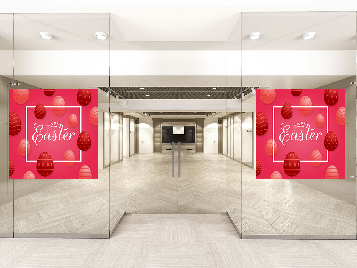 Αυτοκόλλητα καταστημάτων - "Happy Easter – Αυτοκόλλητο με Κόκκινο Φόντο και Πασχαλινά Αυγά" 🐣✨ — εικόνα 4 από 4