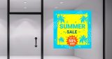 Αυτοκόλλητα καταστημάτων - Summer Sale - Γαλάζιο-κίτρινο με το δικό σου ποσοστό — εικόνα 1 από 4