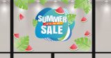 Αυτοκόλλητα καταστημάτων - Summer Sale - Φύλλα και φέτες καρπουζιού — εικόνα 1 από 4