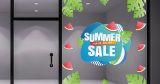 Αυτοκόλλητα καταστημάτων - Summer Sale - Φύλλα και φέτες καρπουζιού — εικόνα 2 από 4