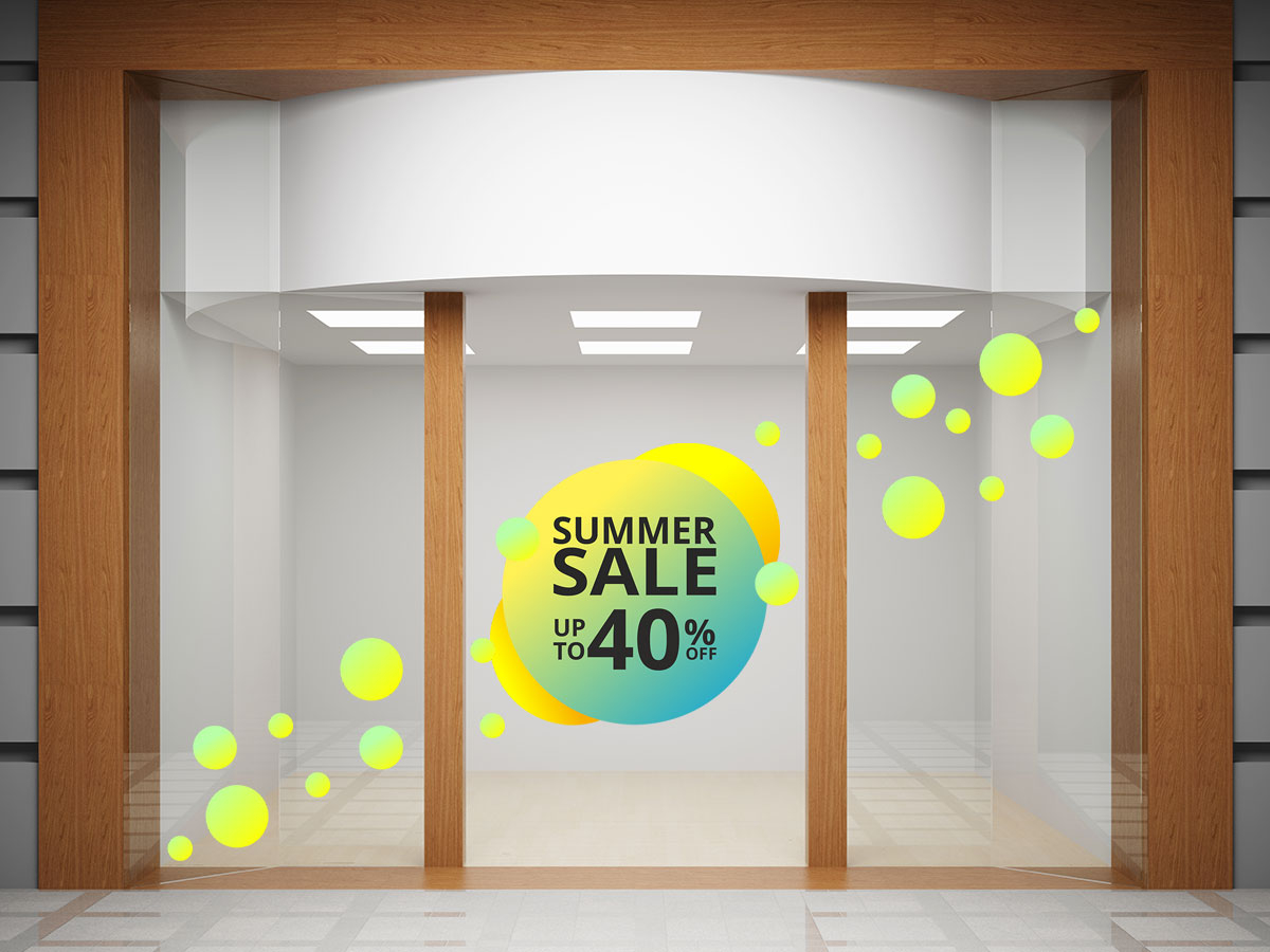 Αυτοκόλλητα καταστημάτων - Summer Sale σε κύκλους — εικόνα 1 από 4