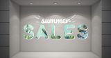 Αυτοκόλλητα καταστημάτων - Summer Sales - σε τροπικό φόντο — εικόνα 1 από 4