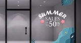 Αυτοκόλλητα καταστημάτων - Summer Sale - Κύματα και φύλλα για τις γωνίες — εικόνα 3 από 4