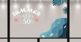 Αυτοκόλλητα καταστημάτων - Summer Sale - Κύματα και φύλλα για τις γωνίες — εικόνα 4 από 4