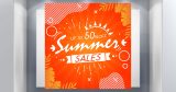 Αυτοκόλλητα καταστημάτων - Summer Sales σε πορτοκαλί φόντο — εικόνα 1 από 4