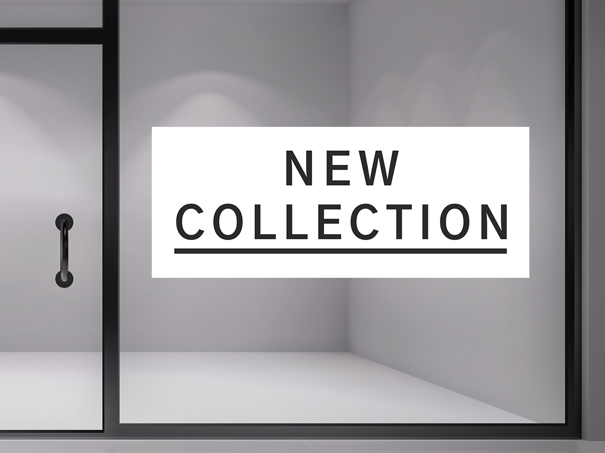 Ανοιξιάτικη βιτρίνα - "New Collection – Minimal Αυτοκόλλητο Βιτρίνας" 🖤✨ — εικόνα 1 από 4