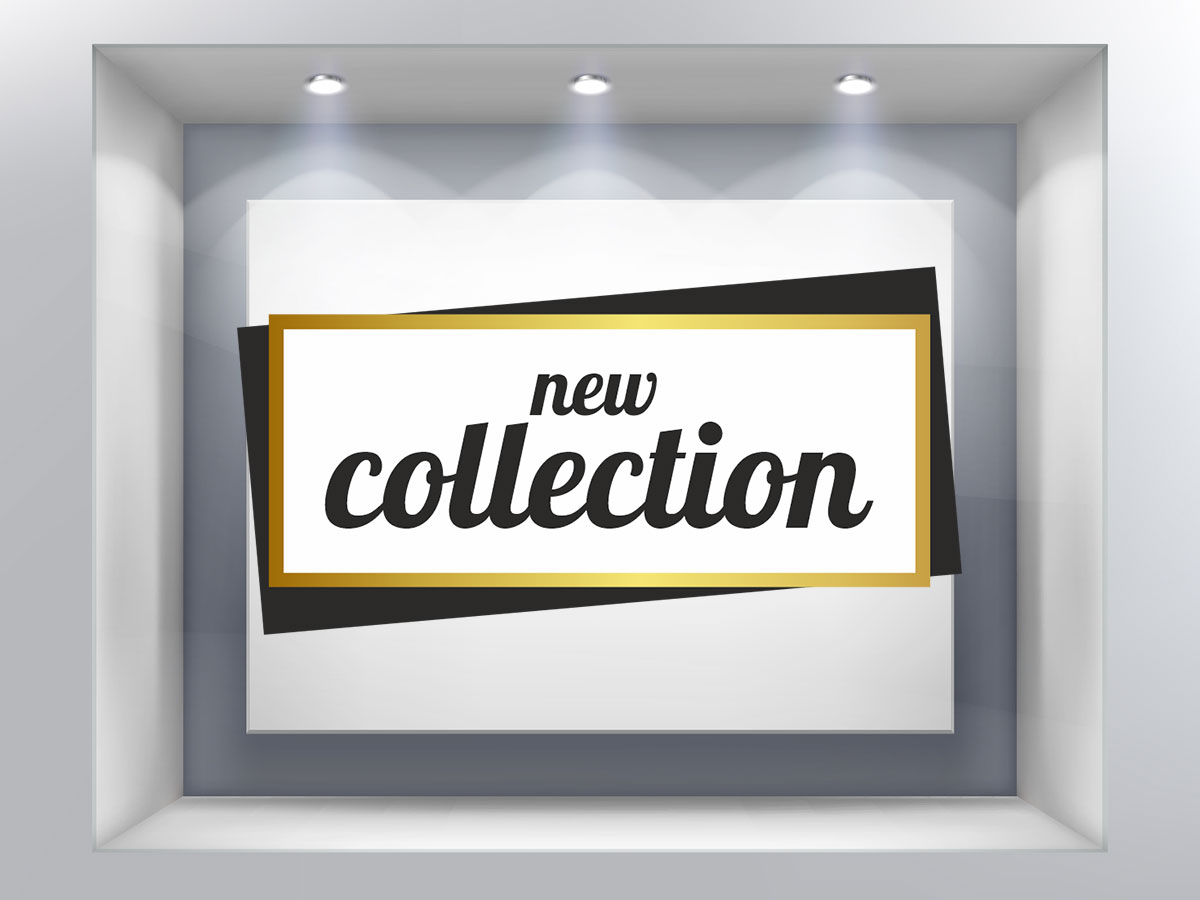 Ανοιξιάτικη βιτρίνα - "New Collection – Αυτοκόλλητο Βιτρίνας με Μοντέρνα Πλαίσια" 🛍️✨ — εικόνα 1 από 6