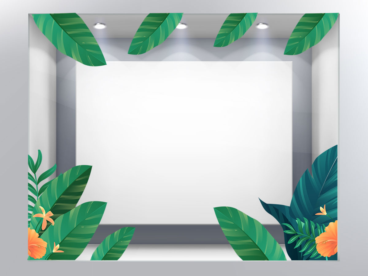Αυτοκόλλητα καταστημάτων - "Tropical Vibes – Σύνθεση Αυτοκόλλητων για Τροπική Βιτρίνα" 🌴✨ — εικόνα 1 από 4