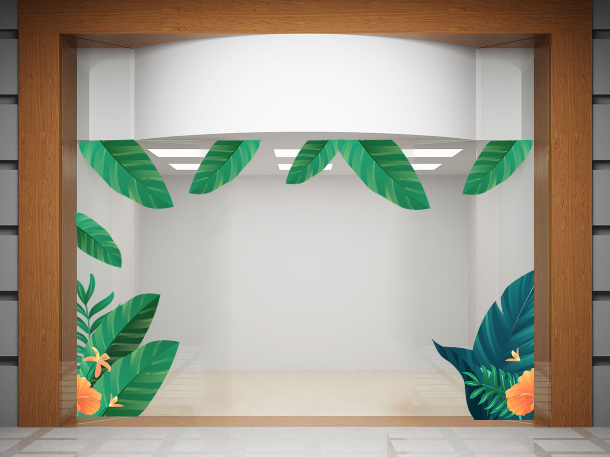 Αυτοκόλλητα καταστημάτων - "Tropical Vibes – Σύνθεση Αυτοκόλλητων για Τροπική Βιτρίνα" 🌴✨ — εικόνα 2 από 4